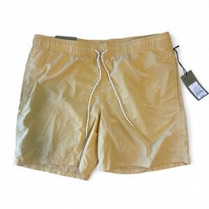 Men’s Yellow Swim Trunks Size Large NWT 7” Inseam Quick Dry Beach Shorts